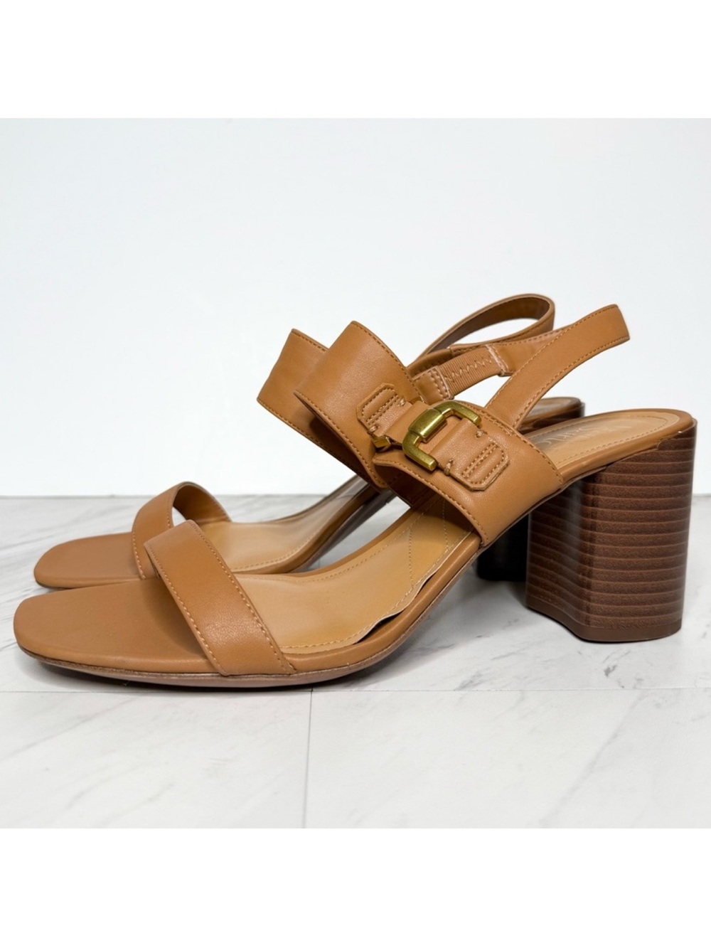 Franco Sarto Omyrah Brown Stacked Heel Sandal 11M